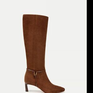 Veronica Beard Kenzie Kitten-Heel Tall Boot Cedar Size 8.5